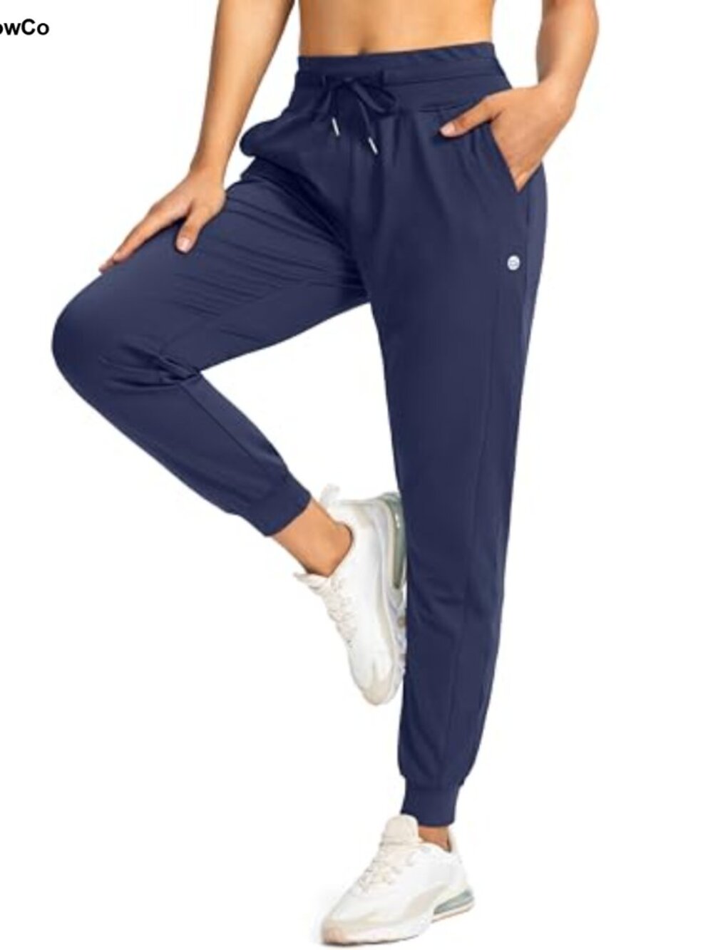 Women's High Waisted Jogger Pants Zipper Pockets Tapered Cuffed Track Athletic